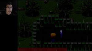 markiplier playing Aooni, hiroshi obscured by monster sprite