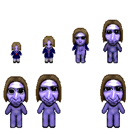 mika's spritesheet, transforming into monster
