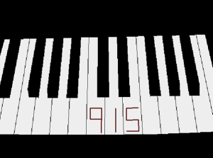 clean piano, three keys bearing numbers